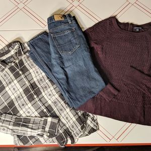 XS Flannel Sweater Lot American Eagle